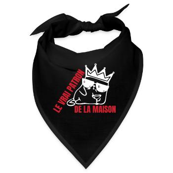Echter Katzenhaus-Chef - Bandana - Schwarz - Vorne