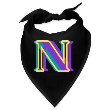 Mehrfarbiger Buchstabe n - Bandana - Schwarz - Vorne