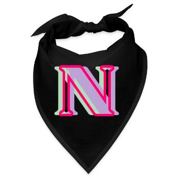 Mehrfarbiger Buchstabe n - Bandana - Schwarz - Vorne