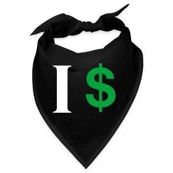 Buchstabe i Dollar - Bandana - Schwarz - Vorne