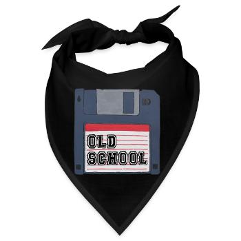 Old school Diskette Retro Vintage 80er 90er Kids - Bandana - Schwarz - Vorne