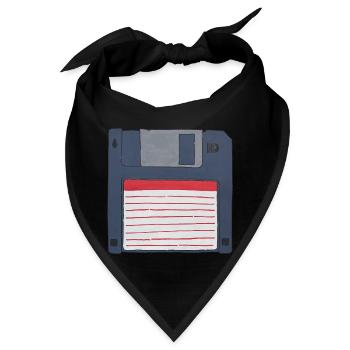 Diskette Retro Vintage Old school 80er 90er - Bandana - Schwarz - Vorne