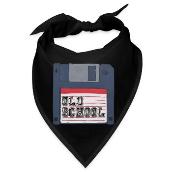 Old school Diskette Retro Vintage 80er 90er Kids - Bandana - Schwarz - Vorne