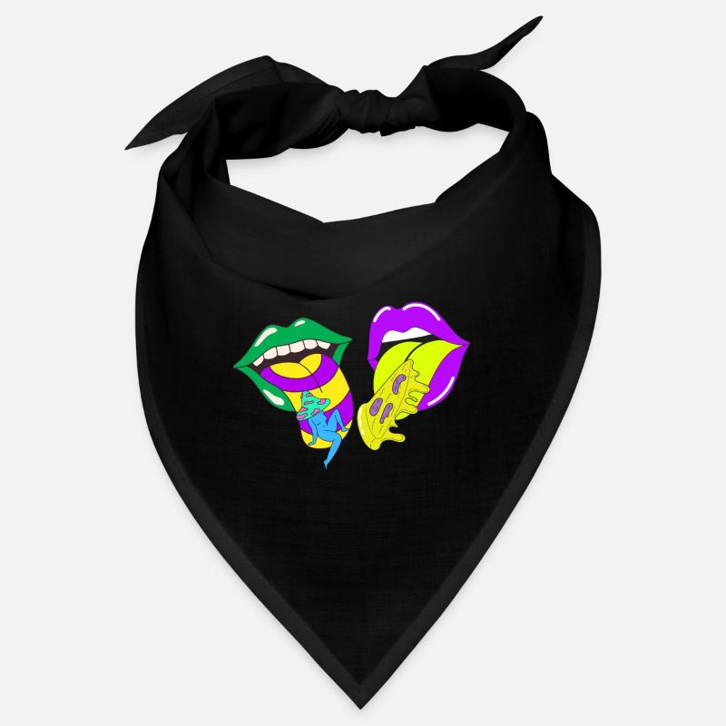 Lèvres psychédéliques avec de l’acide et des champignons Bandana