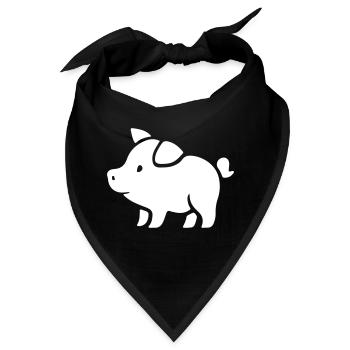 Schweinchen Sau Eber - Bandana - Schwarz - Vorne