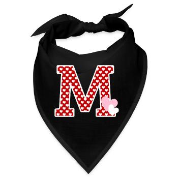 Buchstabe m Herz - Bandana - Schwarz - Vorne