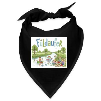 Fuldaufer: Fluss-Abenteuer ! - Bandana - Schwarz - Vorne