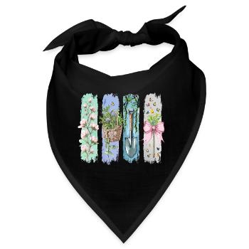 Gartenliebe Naturfreund Florales Motiv - Bandana - Schwarz - Vorne