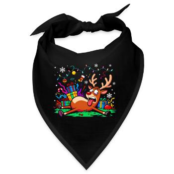 Weihnachtsmuffel Rentier lustig genervt erschöpft - Bandana - Schwarz - Vorne