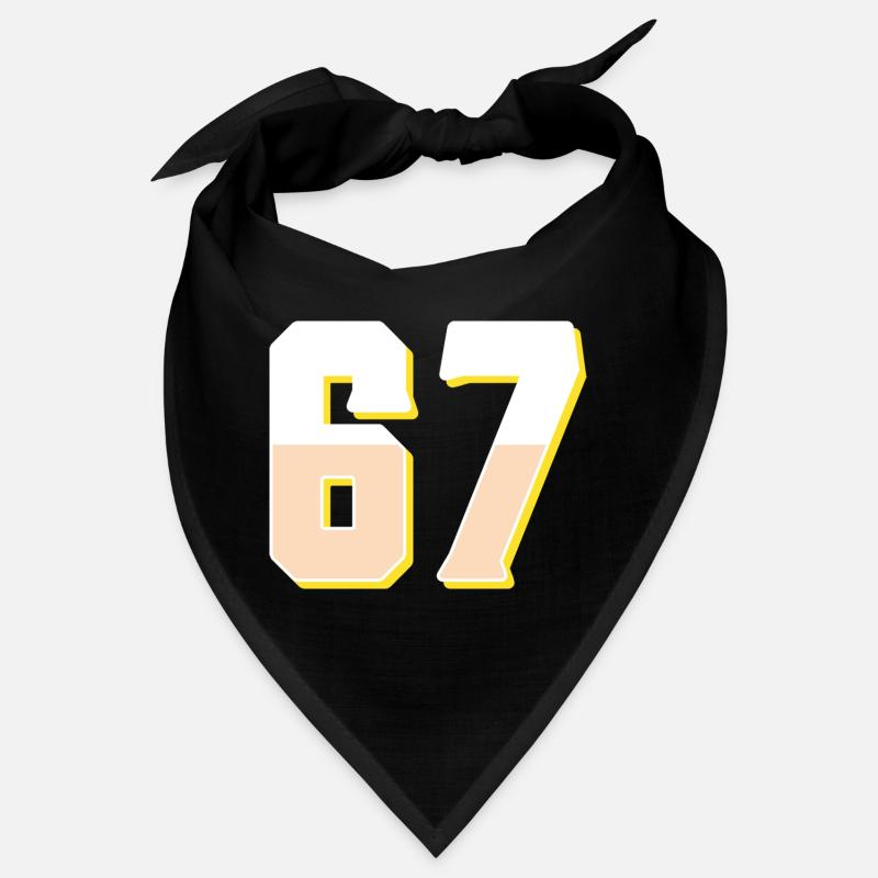 6 7 – Trendy minimalist text design, - Bandana - black