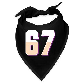 6 7 – Trendiges, minimalistisches Textdesign, - Bandana - Schwarz - Vorne