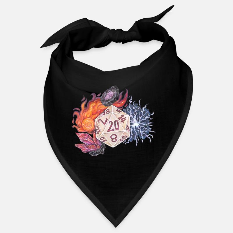Magicien cadeau de dés D20 sur table RPG Bandana