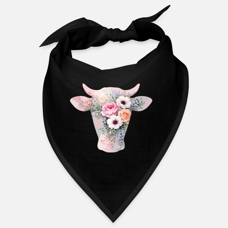 Kuh Silhouette Blumen Bandana
