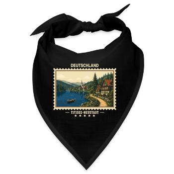Deutschland Titisee-Neustadt Vintage Reisemarke - Bandana - Schwarz - Vorne