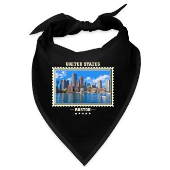 Vereinigte Staaten Boston Vintage Reisemarke - Bandana - Schwarz - Vorne