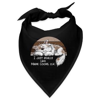 Maine Coon Spruch Katze Katzenhumor Statement - Bandana - Schwarz - Vorne