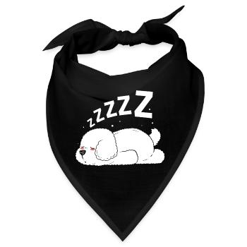 Bichon Frise Hund - Bandana - Schwarz - Vorne