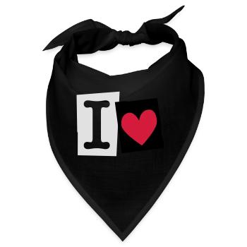 I Love (cutter font) - Bandana - Schwarz - Vorne