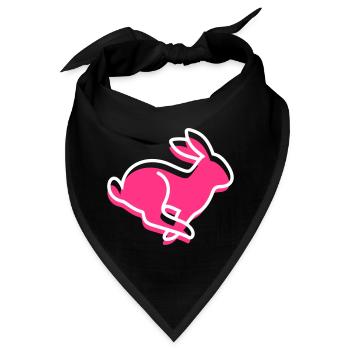 Ein laufender Hase - Bandana - Schwarz - Vorne