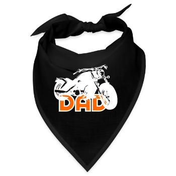 Biker DAD White/Orange Motorcycle - Bandana - Schwarz - Vorne