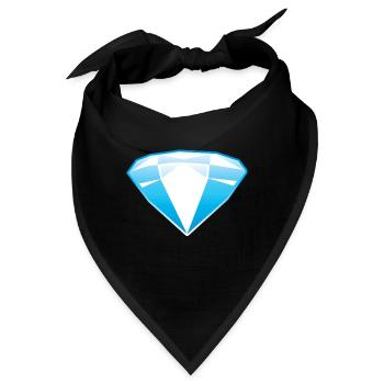 Blauer Juwel Diamant - Bandana - Schwarz - Vorne