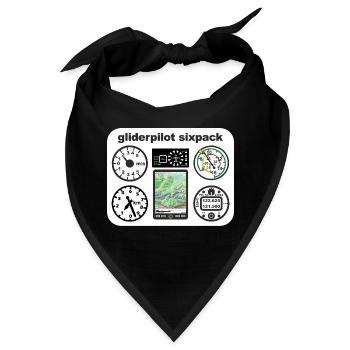 sixpack Segelflieger Segelflugzeug gleiten - Bandana - Schwarz - Vorne