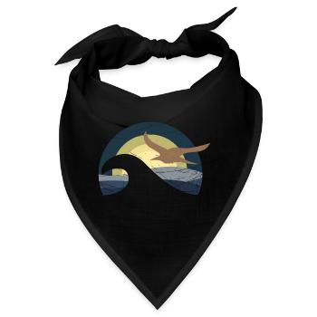 Möwe am Meer - Bandana - Schwarz - Vorne