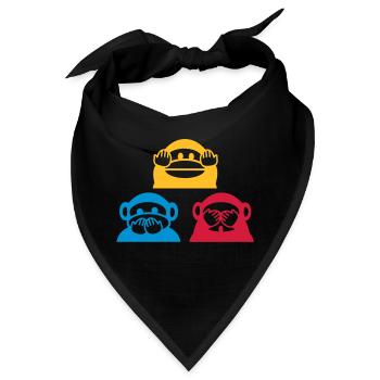 Drei Affen Dreieck - Bandana - Schwarz - Vorne