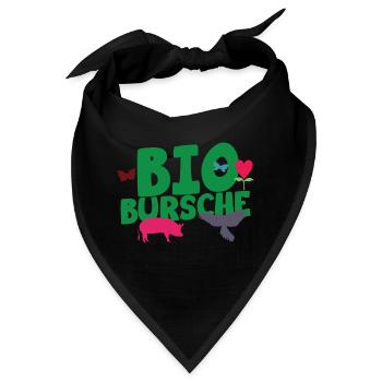 Bio Bursche Landwirt Bauer Förster Natur Bio Tiere - Bandana - Schwarz - Vorne