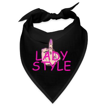 Lady Style Mittelfinger - Bandana - Schwarz - Vorne