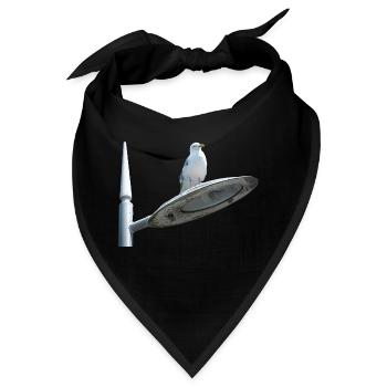 Möwe auf einer Lampe Post - Bandana - Schwarz - Vorne