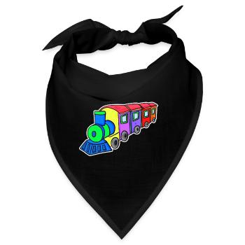 Eisenbahn Dampflok Kinder - Bandana - Schwarz - Vorne