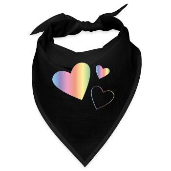 Regenbogen Herzen - Bandana - Schwarz - Vorne