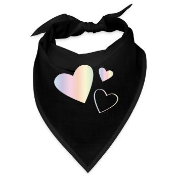 Pastel Regenbogen Herzen - Bandana - Schwarz - Vorne