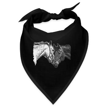 Schimmel und Rappe Pferdefreundschaft (DDP) - Bandana - Schwarz - Vorne
