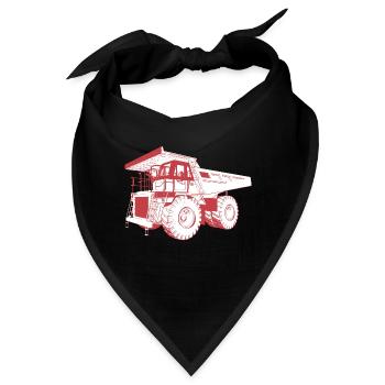 Riesiger Muldenkipper, LKW, Lastwagen - Bandana - Schwarz - Vorne