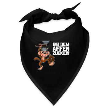 Gib dem Affen Zucker Spruch - Bandana - Schwarz - Vorne