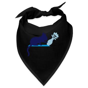 Umstoßen Blumenvase freche Katze - Bandana - Schwarz - Vorne