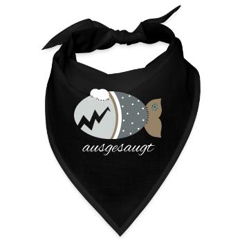 Kuschelfisch Zombiefisch ausgesaugt - Bandana - Schwarz - Vorne