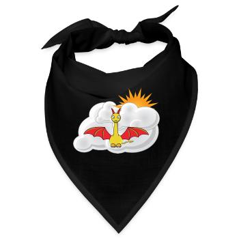 Drache für Baby, verspieltes Kinderthema - Bandana - Schwarz - Vorne