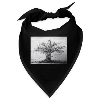 Herbst, Apfelbaum - Bandana - Schwarz - Vorne