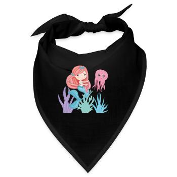 Die kleine Sirene mit ihrem Oktopusfreund - Bandana - Schwarz - Vorne