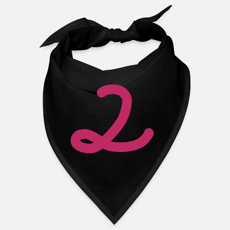 2 Nummer zwei pinke Zahl rosa Bandana