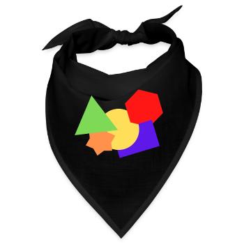 Formen bunt - Bandana - Schwarz - Vorne