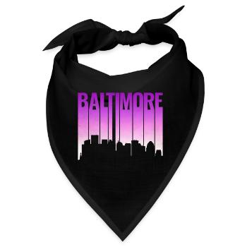 Baltimore Skyline Gradient - Bandana - Schwarz - Vorne