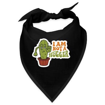 Ich bin kein Hugger Sarkastic Cactus Design - Bandana - Schwarz - Vorne