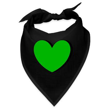Grünes Herz grün Geschenk  - Bandana - Schwarz - Vorne
