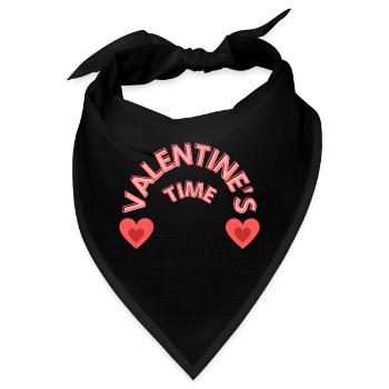 Uhrzeit zum Valentinstag - Bandana - Schwarz - Vorne