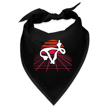 Fick dich Gebärmutter - Uterus Retro Wave Sunset - Bandana - Schwarz - Vorne