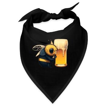 Süße Biene mit besonderem Nektar: Bier - Bandana - Schwarz - Vorne